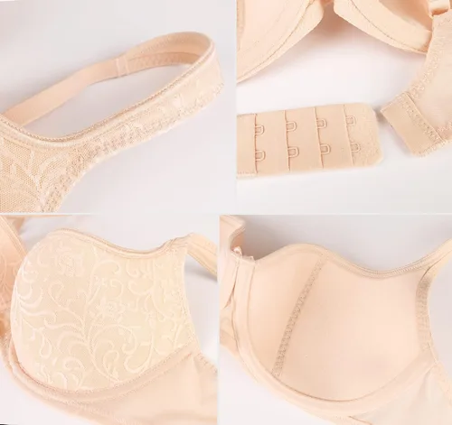 Vista 6 de DotVol Brasier tipo balconette con tirantes anchos de encaje y aros ligeramente acolchados para mujer