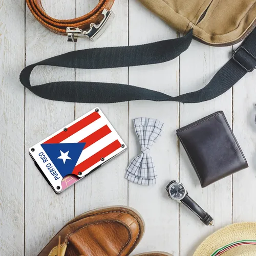 Vista 4 de Billetera de acero inoxidable con clip para dinero, Puerto Rico, Slim