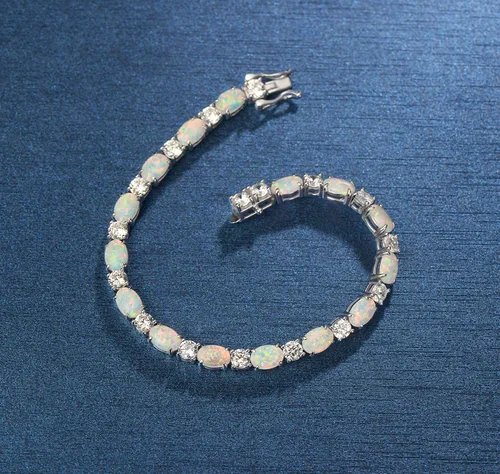 Vista 5 de FANCIME Birthstone Bracelets Sterling Silver Tennis Bracelets Charm Fine Jewelry Birthday Mothers Day Jewelry Gifts for Women Mom Daughter 7