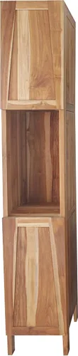 Vista 7 de EcoDecors Armario de lino de pie sin curvatura, con puertas de cierre suave, Arives totalmente montado en color natural