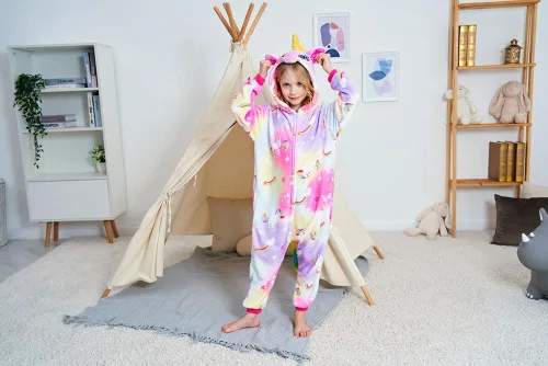 Vista 11 de Pijama de unicornio unisex para niños, enteritos para disfraz, Halloween