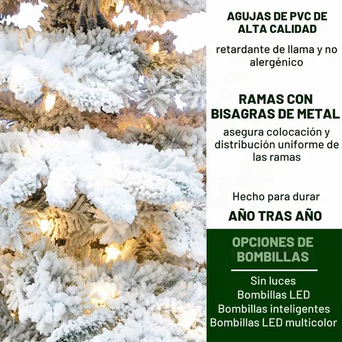 Vista 5 de Fraser Hill Farm - Árbol de Navidad preiluminado Mountain Pine de 6.5 pies, con luces inteligentes incandescentes blancas, muy nevado, follaje