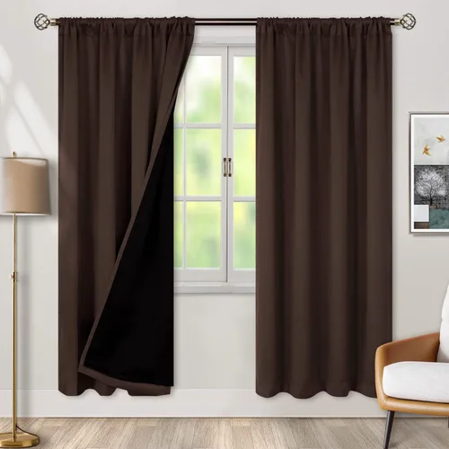 Vista 68 de BGment - Cortinas opacas para sala de estar de 63 pulgadas de largo, juego de 2 paneles, cortinas para oscurecer toda la habitación, cortinas