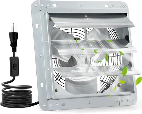 Vista 11 de Ventilador de escape de obturador de 10" 820 CFM, ventilador montado