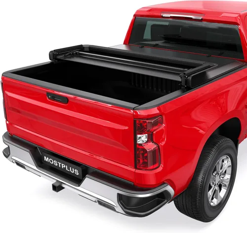 Vista 14 de MOSTPLUS - Funda de tonneau de triple pliegue suave de 5.8 pies para cama de camioneta, compatible con Chevy Silverado 1500 2007 2008 2009 2010 2011