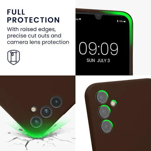 Vista 3 de kwmobile Funda compatible con Samsung Galaxy A34 5G - Funda delgada de silicona TPU - Acabado suave al tacto - Chocolate