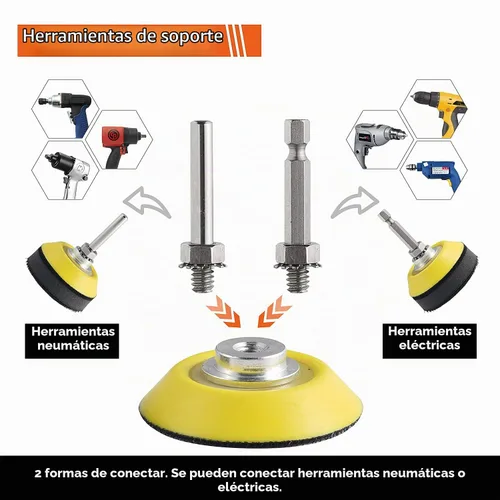 Vista 4 de Tshya Juego variado de 240 discos de lijado de 2 pulgadas para amoladora de taladro, herramientas rotativas con 2 placas de soporte de vástago