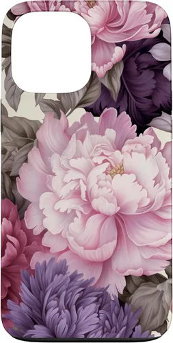 Vista 23 de Elegant Blush Pink And Purple Vintage Floral Rose And Peony Case for iPhone 16