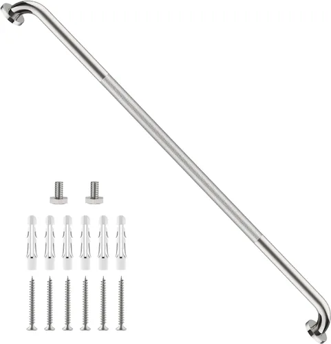 Vista 48 de Barra de agarre para ducha negra de 12 pulgadas con agarre de goma antideslizante, ZUEXT Barra de agarre para baño de acero inoxidable, Barra