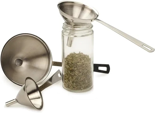 Vista 6 de RSVP International Endurance Collection - Embudo para especias de cocina, acero inoxidable y apto para lavavajillas, mini juego, varios tamaños