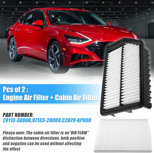 Vista 2 de X AUTOHAUX Filtro de aire de motor + filtro de aire de cabina para Kia Forte ForteKoup Forte5 2014-2018 Juego combinado de filtro de aire