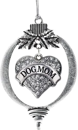 Vista 124 de Inspired Silver Adornos festivos de dije de corazón pave de plata con circonitas cúbicas