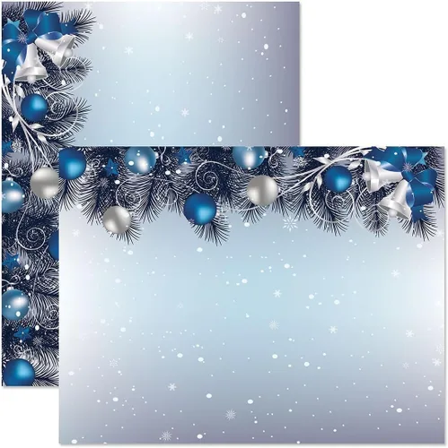 Vista 8 de Current - Papelería navideña de campanas plateadas, para cartas de Navidad o notas escritas a mano, 25 hojas, 8½ x 11 pulgadas, compatible con Bells