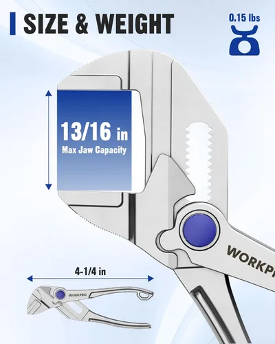 Vista 2 de WORKPRO Mini alicates de 4 pulgadas con mordazas paralelas lisas