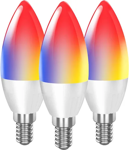 Vista 5 de DOGAIN Bombillas LED para candelabros con base E12, cambio de color y bombilla inteligente regulable, compatible con Alexa Google Home, bombillas
