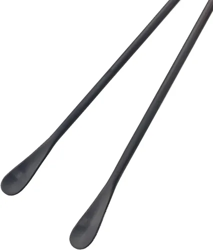 Vista 2 de JASHII Cuchara negra mate de mango largo para mezclar cócteles, cucharas de café para té helado, cucharas de café con mango largo de 8.6 pulgadas