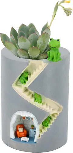 Vista 7 de Segreto Plantas creativas de resina para maceta, rana Rana trepadora
