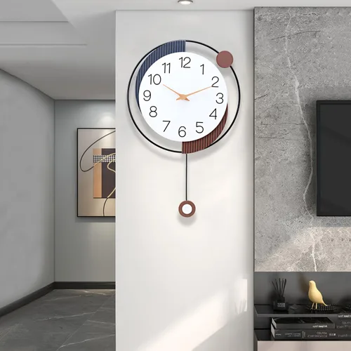Vista 6 de Dankeit Reloj de pared decorativo con péndulo, silencioso, funciona con batería de cuarzo, grande de 13x20 pulgadas para decoración de la sala