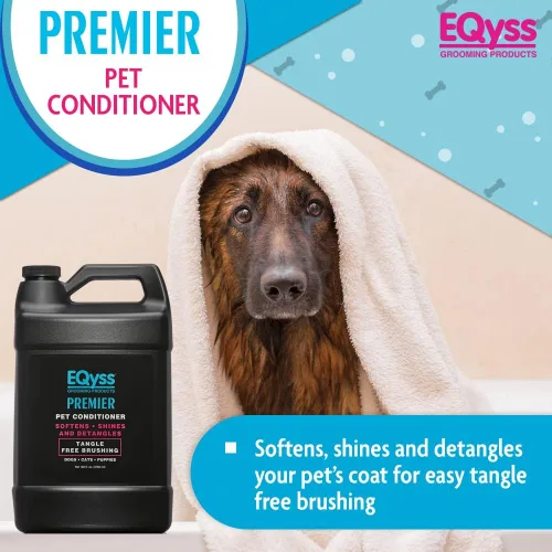 Vista 2 de EQyss Premier - Acondicionador para mascotas, hidrata, suaviza y acondiciona el pelaje seco y el cabello, desenreda y añade brillo, para todos