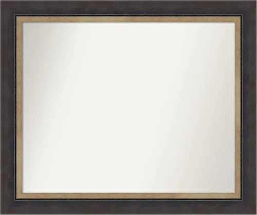 Vista 45 de Amanti Art Espejo personalizado, espejo de baño negro Astor, espejo de pared o espejo de tocador de baño sobre el fregadero (25 x 25 pulgadas)