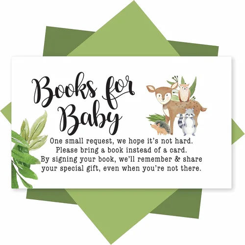Vista 11 de Hadley Designs 25 libros para tarjetas de solicitud de baby shower, insertos azules de invitación de baby shower, solicitud de libro alternativo