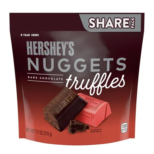 Vista 3 de HERSHEY'S NUGGETS Trufas de chocolate oscuro, paquete de caramelos compartidos, 7.7 onzas