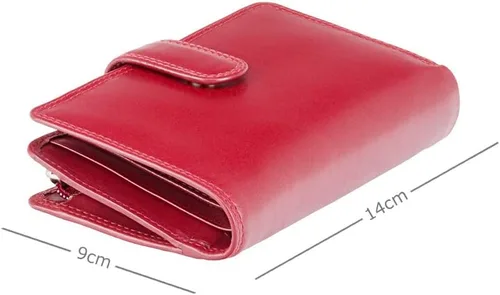 Vista 3 de VISCONTI Monza Collection MZ11 - Bolso con dos notas con protección RFID para mujer, Rojo -, Cartera Rfid