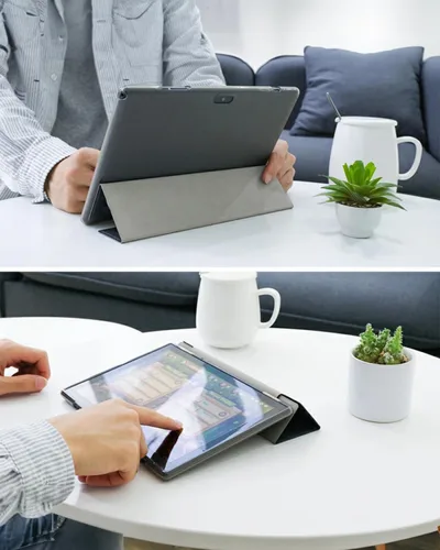 Vista 4 de Tableta 2 en 1 con teclado, estuche, mouse y lápiz capacitivo, tableta Android de 10 pulgadas 14 Tablets PC, 6 GB de RAM+32 GB ROM, compatible