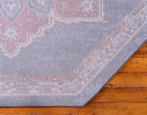 Vista 9 de Unique Loom Utopia Collection - Alfombra tradicional clásica vintage inspirada con tonos cálidos (7 pies x 7 pies, octágono, azul marino/borgoña)