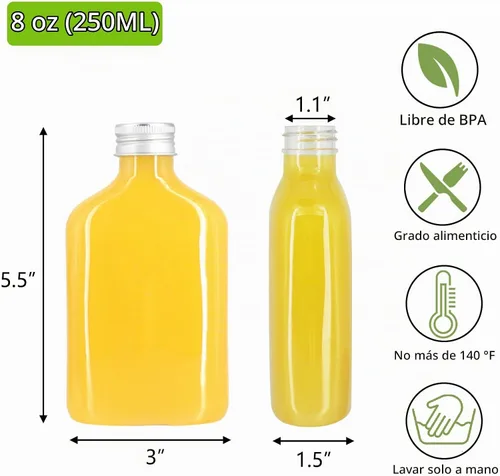 Vista 2 de zmybcpack Paquete de 24 botellas de jugo de plástico de 8 onzas, botella