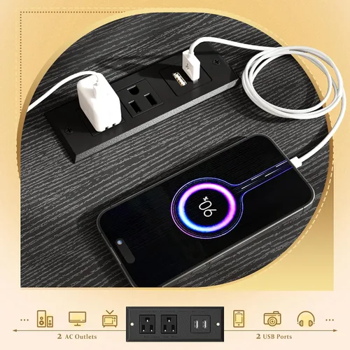 Vista 6 de EnHomee Cómoda para dormitorio con 10 cajones y zapatero de tela con luces LED y tomas de corriente, tocador de dormitorio para entrada, pasillo