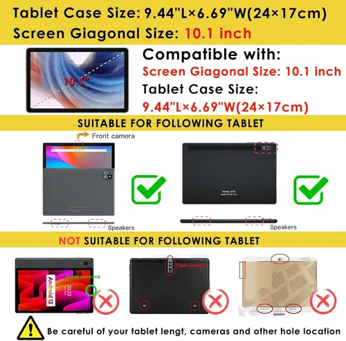 Vista 2 de DETUOSI Funda de silicona para Plimpton PlimPad P60 de 10 pulgadas, funda protectora multiángulo para Moderness MB1001 de 10 pulgadas, Hoozo de 10.1