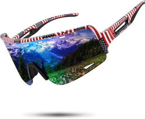 Vista 9 de FEISEDY Gafas de sol deportivas para ciclismo, gafas de béisbol para jóvenes, adolescentes, protección UV400 B2974 Negro-Azul