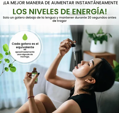 Vista 4 de PURA VIDA MORINGA Gotas líquidas de extracto de hojas – Certificado orgánico USDA – altamente purificado, biodisponible y absorción más rápida que