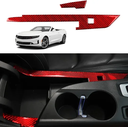 Vista 9 de Calcomanía de fibra de carbono para perilla de ventilación de aire acondicionado, cubierta interior para Chevrolet Camaro 2016 2017 2018 2019 2020