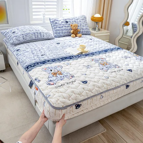 Vista 33 de Juego de sábanas bajeras extra largas tamaño King de 3 piezas con 2 fundas de almohada, forro polar de leche, suave para arrugas y antidecoloración