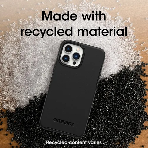Vista 6 de OtterBox Funda para iPhone 13 Pro Max y iPhone 12 Pro Max Symmetry Series - Negro, ultra suave, compatible con carga inalámbrica, bordes elevados