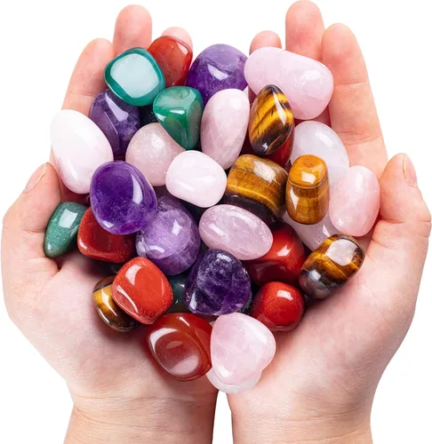 Vista 8 de Juego de piedras pulidas de cuarzo rosa natural a granel de 3 libras, juego de piedras de cuarzo, piedras crudas reales para decoración del hogar