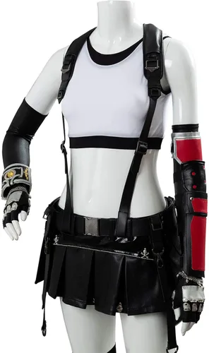 Vista 4 de Traje de cosplay Tifa Lockhart para mujer de Halloween Final Fantasy VII Remake FF7 Cosplay conjunto completo de trajes
