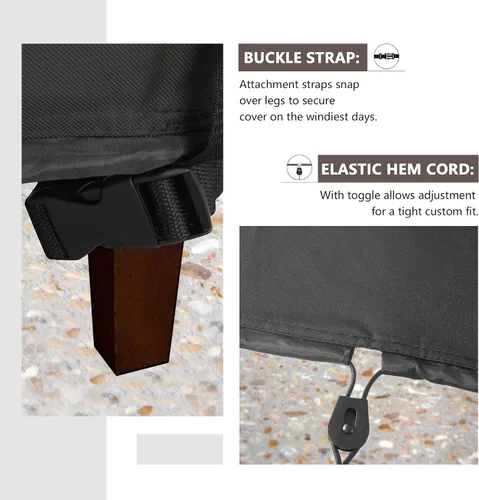 Vista 5 de ULTCOVER Funda impermeable para silla de patio – Funda para silla de césped individual para asiento profundo para exteriores que se adapta a hasta