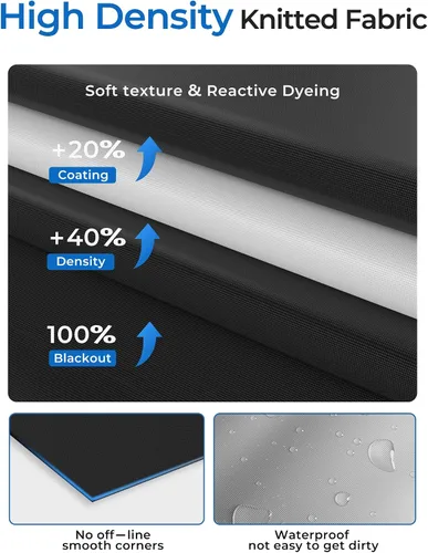 Vista 7 de Sumobaby Cortinas opacas para dormitorio, portátiles de 114 x 59 pulgadas, sin taladro, con cintas de mejoradas, cubierta de ventana 100% opacas