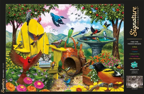 Vista 5 de Buffalo Games - Hidden Birds - Rompecabezas de 1000 piezas