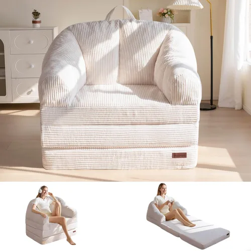 Vista 18 de MAXYOYO Sofá cama plegable con respaldo, sofá plegable sin hueso con asa