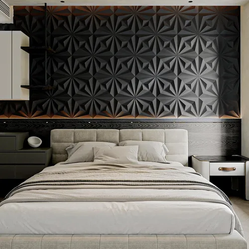 Vista 8 de AMZDEPOT Paneles de pared 3D para decoración de pared interior, 3 opciones de diseño, decoración de pared texturizada de PVC para sala de estar