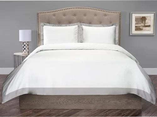 Vista 28 de Hotel Luxury - Juego de funda de edredón de 3 piezas de doble tono, 850 hilos, 100% algodón orgánico, colección de ropa de cama de alta calidad