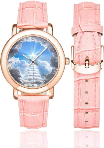 Vista 2 de InterestPrint Christian Bible Lettering - Reloj de pulsera para mujer, chapado en oro rosa