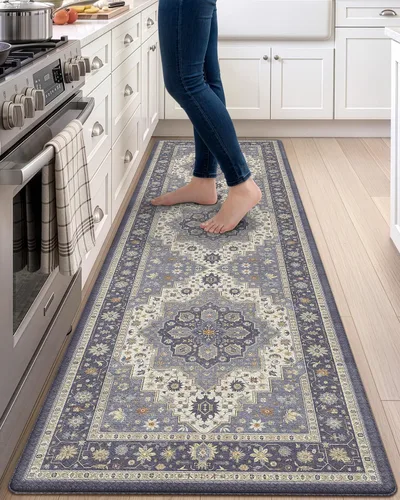 Vista 40 de DEXI Alfombrillas de cocina acolchadas antifatiga, 24 x 87 pulgadas, color Beige claro