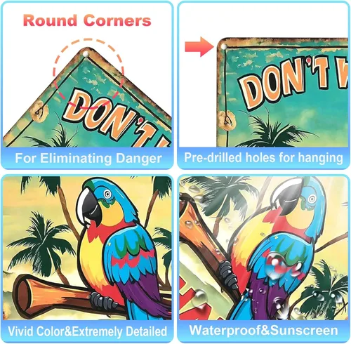 Vista 6 de Tiki Bar Decor - Letreros de lata para decoración de bares, patio, porche, patios o decoración de habitación (8 x 12 pulgadas)