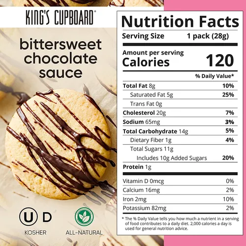 Vista 2 de King's Cupboard Salsa de chocolate agridulce, la salsa de dulce de azúcar caliente perfecta para cubrir helados y postres, llovizna de café