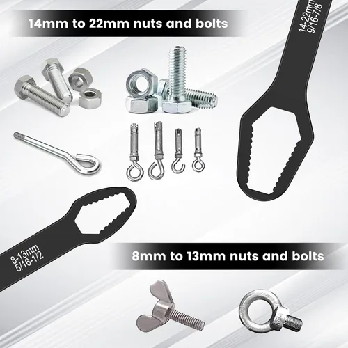 Vista 5 de Juego de llaves Torx universales de 4 piezas, kit de llaves ajustables de doble cabezal, herramienta manual profesional multifunción, llave pequeña